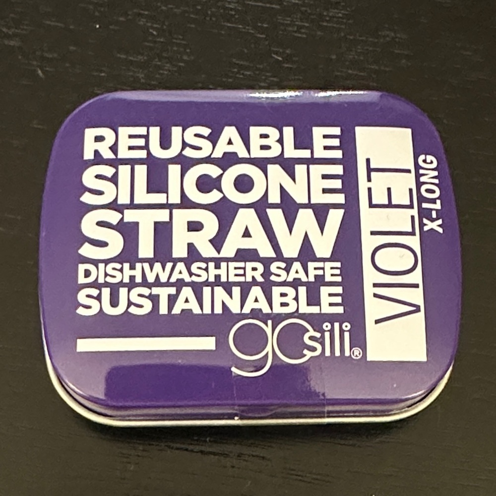 Gosili Violet Reusable Silicone Straw XLong